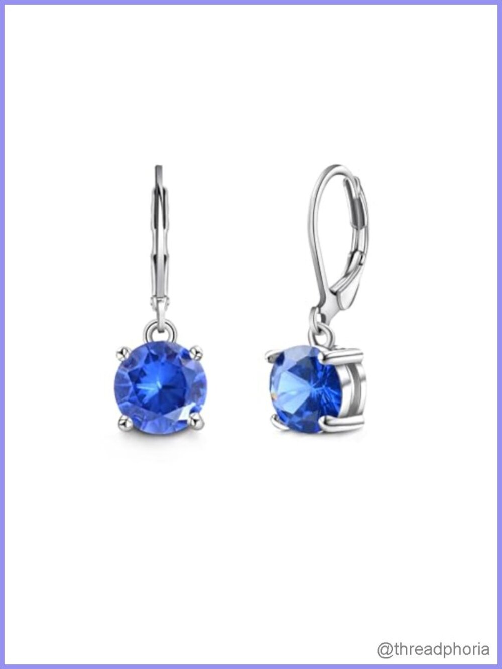 8MM Round Crystal Leverback Earrings for Women